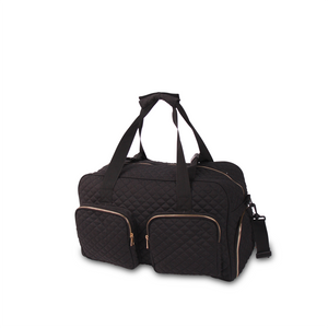 GRAB IT & GO FITNESS TRAVEL DUFFEL BAG- BLACK QUILTED