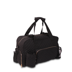 GRAB IT & GO FITNESS TRAVEL DUFFEL BAG- BLACK QUILTED