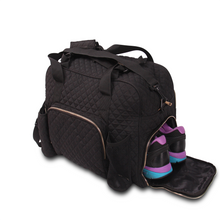 Load image into Gallery viewer, GRAB IT &amp; GO FITNESS TRAVEL DUFFEL BAG- BLACK -NON- QUILTED OUTER