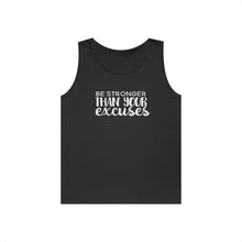 Load image into Gallery viewer, Motivational Tank Top — "Be Stronger Than Your Excuses" Fitness Gym Shirt