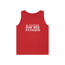 Load image into Gallery viewer, Motivational Tank Top — "Be Stronger Than Your Excuses" Fitness Gym Shirt