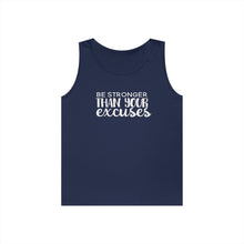 Load image into Gallery viewer, Motivational Tank Top — "Be Stronger Than Your Excuses" Fitness Gym Shirt