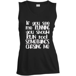 LST352 Ladies' Sleeveless V-Neck Performance Tee