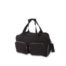 Load image into Gallery viewer, GRAB IT &amp; GO FITNESS TRAVEL DUFFEL BAG- BLACK QUILTED