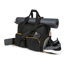 Load image into Gallery viewer, GRAB IT &amp; GO FITNESS TRAVEL DUFFEL BAG- BLACK QUILTED