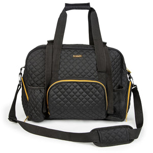 GRAB IT & GO FITNESS TRAVEL DUFFEL BAG- BLACK QUILTED