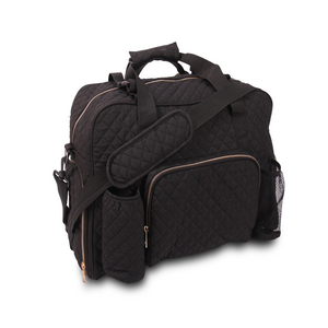 GRAB IT & GO FITNESS TRAVEL DUFFEL BAG- BLACK QUILTED