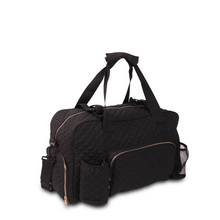 Load image into Gallery viewer, GRAB IT &amp; GO FITNESS TRAVEL DUFFEL BAG- BLACK QUILTED