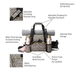 GRAB IT & GO FITNESS TRAVEL DUFFEL BAG- ANIMAL PRINT