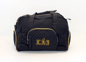 GRAB IT & GO FITNESS TRAVEL DUFFEL BAG- BLACK -NON- QUILTED OUTER