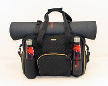 Load image into Gallery viewer, GRAB IT &amp; GO FITNESS TRAVEL DUFFEL BAG- BLACK QUILTED