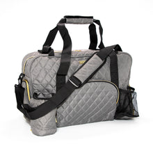 Load image into Gallery viewer, GRAB IT &amp; GO FITNESS TRAVEL DUFFEL BAG- SLATE QUILTED