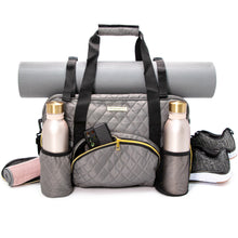 Load image into Gallery viewer, GRAB IT &amp; GO FITNESS TRAVEL DUFFEL BAG- SLATE QUILTED