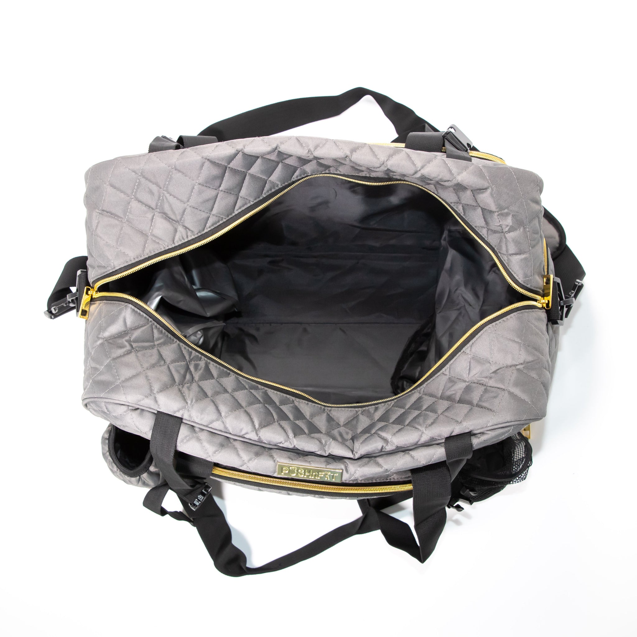 GRAB IT & GO FITNESS TRAVEL DUFFEL BAG- SLATE QUILTED – THE POSHnFIT SHOP